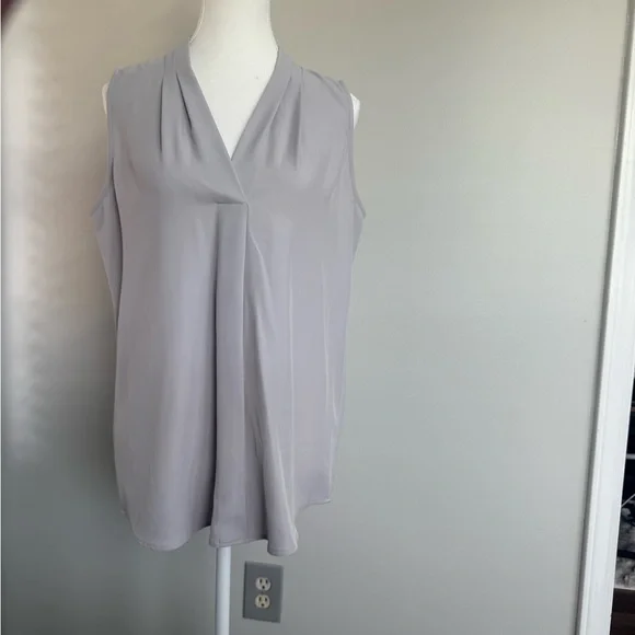 Calvin Klein Light Gray Sleeveless Blouse - Picture 2 of 5